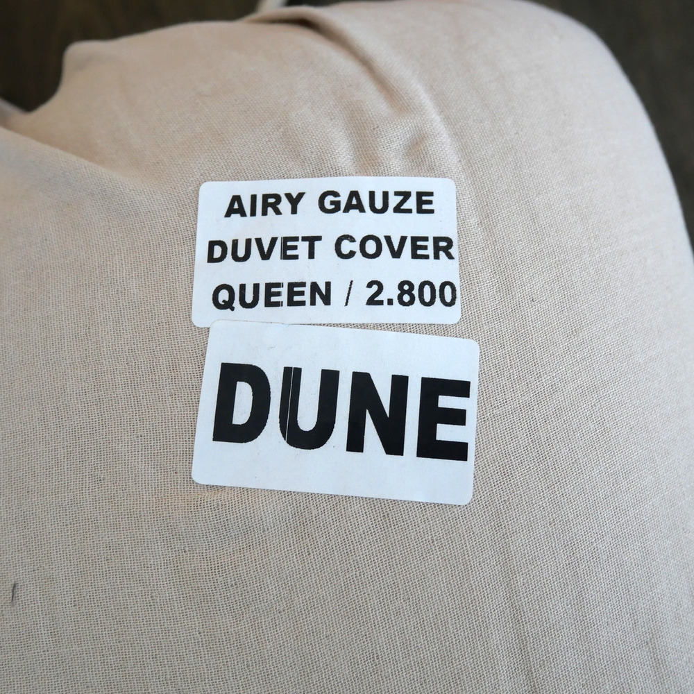 NEW Quince 100% Organic Cotton Airy Gauze Duvet Cover Queen Size Dune Tan Beige - Picture 6 of 6